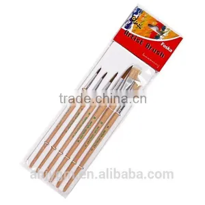 6pcs Wooden Handle Horsehair+bristle Hair Artist Brush/oil Painting Brush thumbnail-1