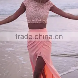 New Stylish Lady Women's Sleeveless O-neck Party Cocktail Skirt And Top Set Dress thumbnail-3