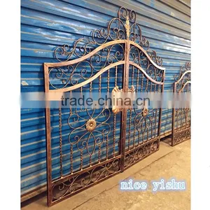 China Wholesaler New Design Iron Main Gate Iron Pipe Gate Design thumbnail-2