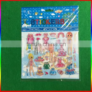 Embossed PVC Cartoon Stickers/dress up PVC Stickers thumbnail-1