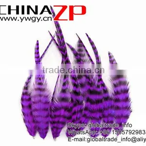 Top Supplier ZPDECOR Bulk Sale Selected Prime Quality Purple Chicken Rooster Saddle Feathers thumbnail-4