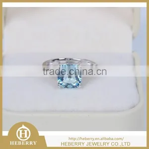 Genuine Blue Topaz & .925 Sterling Silver Ring Jewelry Wholesale Silver Jewelry thumbnail-2