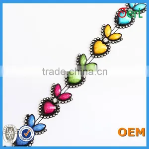 Fancy Multicolor Rhinestone Brass Cup Chain for Garment Accessories thumbnail-1