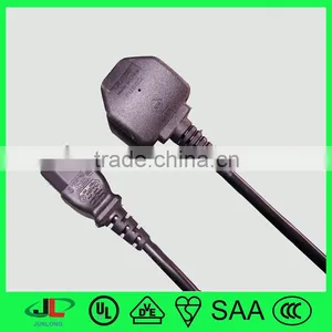 UK Electrical Wire Cable With BS 3 Pin 13A Power Plug and IEC C13 Female Plug thumbnail-1