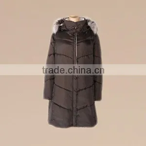 2015 Women Winter Hight Quality Long Style With Real Fur Hood Dark Coffee New Arrival Duck Down Jacket thumbnail-1
