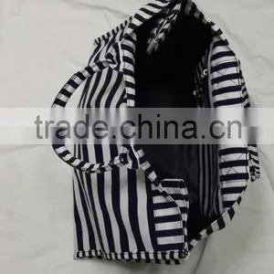 Wholesale Cotton Stripe Women Stripe Canvas Tote Bag , Printing Cotton Tote Beachbags ,women Tote Bag (H81) thumbnail-4