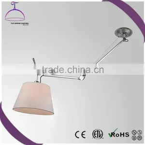 Modern Ceiling Foldable Stainless Fabric Shade Desk Lamp thumbnail-1