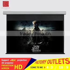 Factory Directly Sale Motor Motorized Projection Screen With 4k Projector Fabric thumbnail-1