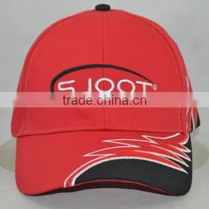 Guangzhou Hat Factory Professional Custom 6 Panel / 100% Cotton / / Embroidery Logo/brim Gear Shape/red Baseball Cap thumbnail-1