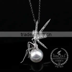 925 Sterling Silver Flower Fairy Pearl Creative Pendant Necklace Fashion Women Necklace Jewelry 6360456 thumbnail-1