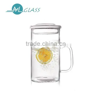 Patented Design Heat Resistant Glass Teacup With Honeycomb Filter Strainer Handmade Glass Tea Cup 300ml thumbnail-1