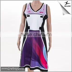 Healong Sports Custom Sublimate Team Bodysuit Netball Dress thumbnail-1