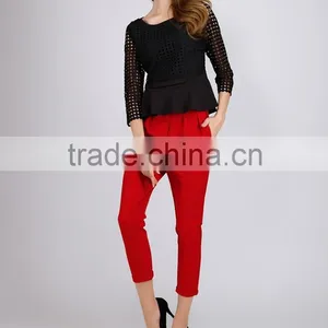 PRETTY STEPS 2016 Hot Sexy Design Fashion Womans Tight Long Sleeve Twill Mesh Blouse Black thumbnail-1
