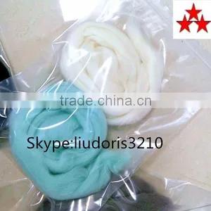 2014 New Year Promotional China Good Quality Wool Top Roving Fiber Spinning Felting Weaving thumbnail-2