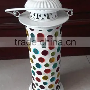 Glass Mosaic Lantern ,Moroccan Lantern, White Hanging Lantern Outdoor thumbnail-1