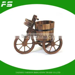 Bicycle Style Fir Wooden Backyard Raised Flower Pots Flower Planters Boxes thumbnail-1
