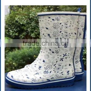 Girls Folding Water Nature Rubber Rain Boots thumbnail-1