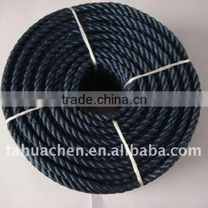 3 Strands Black Polyester Twist Rope thumbnail-1
