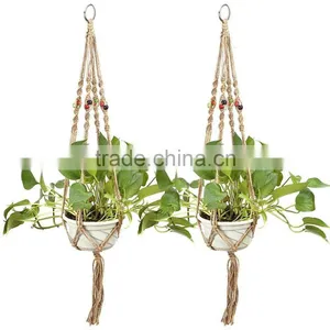Plant Hanger Macrame for Indoor Outdoor Balcony Ceiling Patio Deck Round and Square Pots thumbnail-6