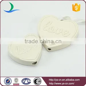 Heart Shape Ceramic Decoration With Love Relief thumbnail-1