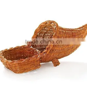 Cornucopia Wicker Planter With Basket Beautiful Floral Basket thumbnail-1
