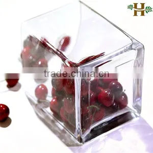 Cheap Clear Cube Glass Vases Wholesale thumbnail-3