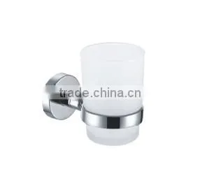 Wholesale Zinc Alloy Chrome Finish Wall Hanger Single Tumbler Holder Glass Toothbrush Holder thumbnail-1