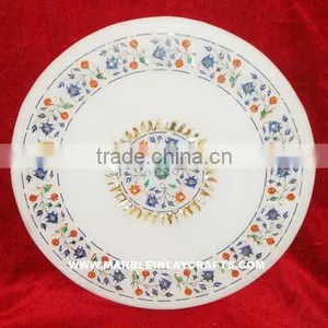 Marble Inlay Table Tops, Inlay Marble Pietra Dura Coffee Table Tops thumbnail-1