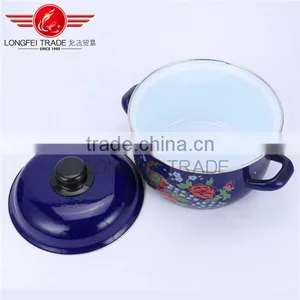 Quality Guarantee Enamel Kitchenware Decal Cookware / Cooking Pot With Mirror Face thumbnail-4