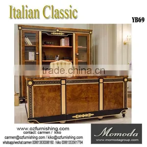 YB69 Latest Design Italian Wood Executive Boss Table Office Book Case Solid Furniture thumbnail-2