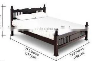 Indian Traditional Wooden Queen Size Bed thumbnail-2