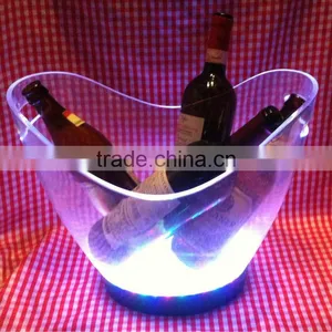 Plastic LED 39pcs RBG Color Changing Barware Clear Acrylic Ice Bucket thumbnail-1