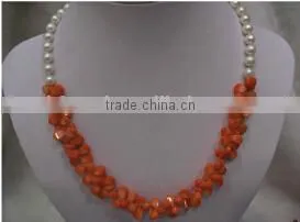 Wholesale 18" 10-14mm Coral Beads Necklace Jewelry Set thumbnail-1