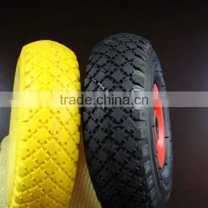 Solid PU Foam Wheel 3.00-4, PU Solid Wheel Barrow Tire 300-4 With Plastic Rim thumbnail-2