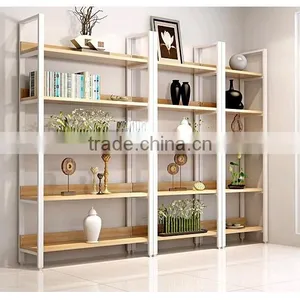 Steel-wood Bookshelf, Metal Frame French Style Furniture Antique Bookshelf Wooden Bookshelf thumbnail-5