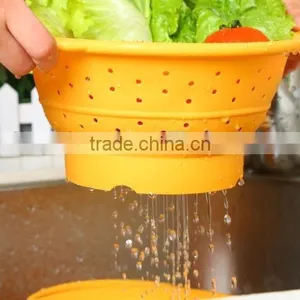 Multifunctional Silicon Basket Colander, Kitchen Filter Strainers Tool thumbnail-4