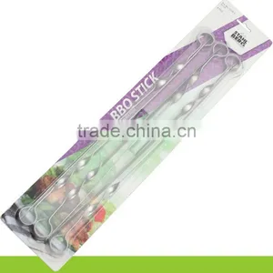 OEM Packing Round Handle Stainless Steel BBQ Skewer Set thumbnail-1