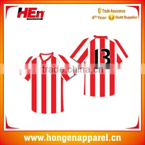 Hot Bright Stripe Soccer Jersey Fashion Style /lightweight School Soccer Jersey thumbnail-1