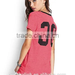 Personalized Wholesale Women V Neck Football t Shirt OEM Service thumbnail-3