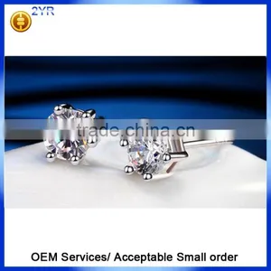 Fashion 925 Sterling Silver CZ Classical Shaped Earrings thumbnail-2