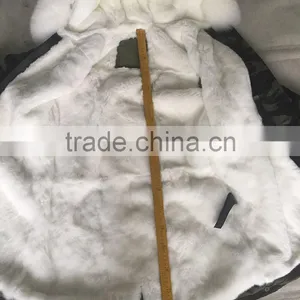 CX-G-P-08B Fox Trim Hood Women Real Rex Rabbit Fur Lining Fur Parka Jacket thumbnail-6