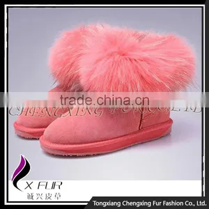 CX-A-34 Wholesale Women Fashion Fox Fur Slap on Real Fur Trim For Shoes thumbnail-3