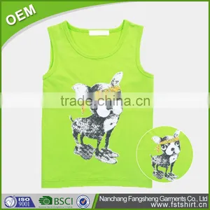 Lastest Hotsales Good Quality Summer Kids Cotton O-neck Tank Top thumbnail-1