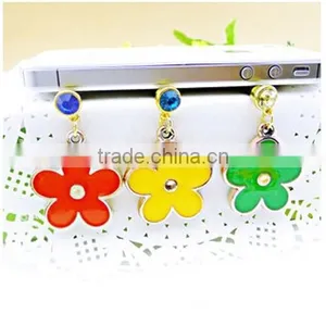 Cellphone Accessories Customized Designs Flower Earphone Plug Mobile Phone Anti Dust Plug thumbnail-1