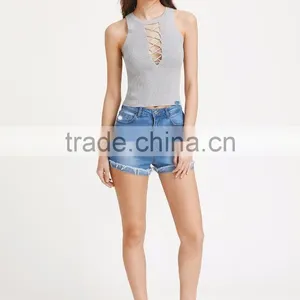 Bleach Wash Ripped Denim Shorts Skinny Stretch Zipper Fly Casual Rock Denim Pants Summer Women Shorts thumbnail-5