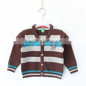 Baby Woolen Striped Sweater Cardigan thumbnail-3