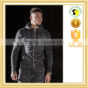 Hot Sale Slub Tracksuit Zipper-up Tracksuit Top Fitness Tracksuit Custom thumbnail-1