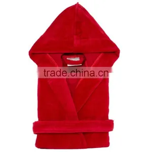 Kids Velour Hooded Bathrobe thumbnail-5