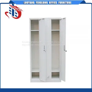 Modern Bedroom Almirah Wardrobe Design Powder Coated Steel 3 Door Vertical Hanging Clothes Storage Cabinet Locker thumbnail-4