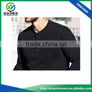 OEM Custom Mens Long Sleeve 100% Cotton Soft Tee Shirt Sports Wear Button up Shirt thumbnail-4